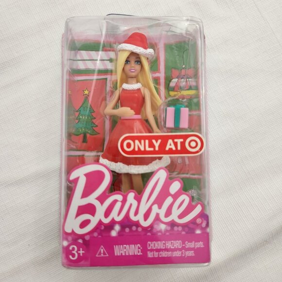 Barbie Poseable Happy Holidays Toy Christmas Outfit Present Red Heels - Picture 1 of 6